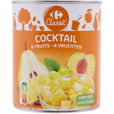 Carrefour fruit au sirop cocktail 4 fruits 500g