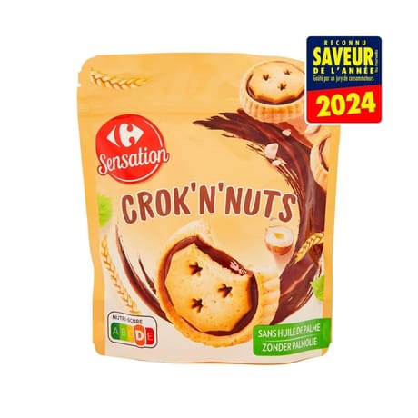 Carrefour sensation biscuits crok'n'nuts 240g