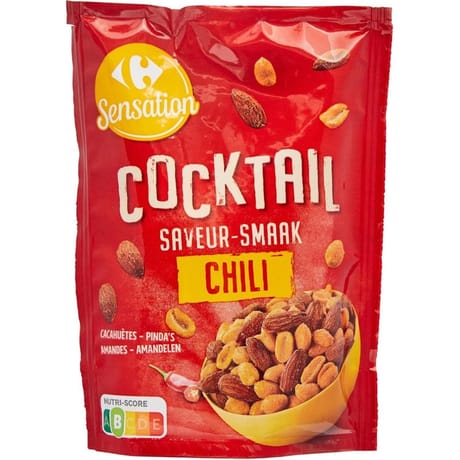 Carrefour sensation cacahuètes amandes saveur chili 120g