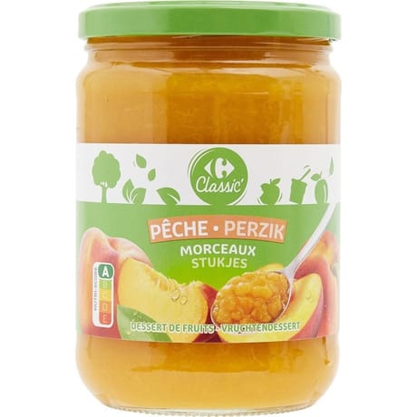 Carrefour classic' compote pêche avec morceaux - 580g
