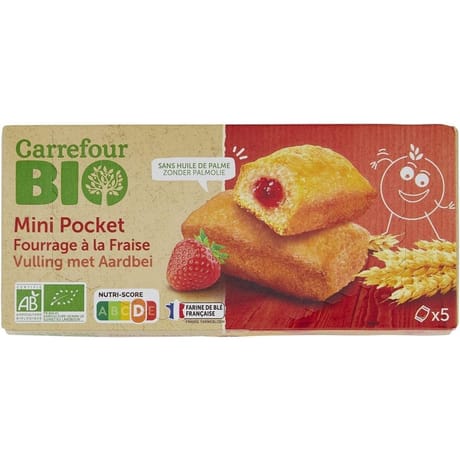 Carrefour bio gâteaux mini à la fraise 140g