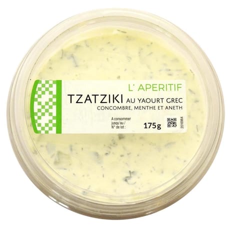 Tzatziki yaourt grec concombre, menthe, aneth 175 gr
