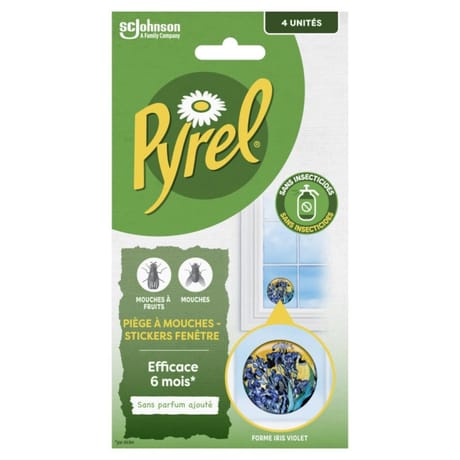 Pyrel piege a mouches stickers fenêtres iris violet