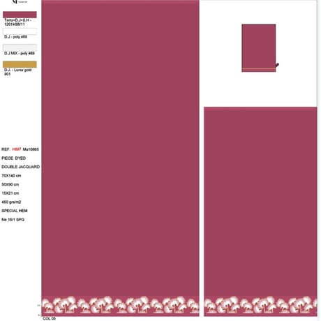 Coffret 2 serviettes 50x90cm + 2 gants coloris rose