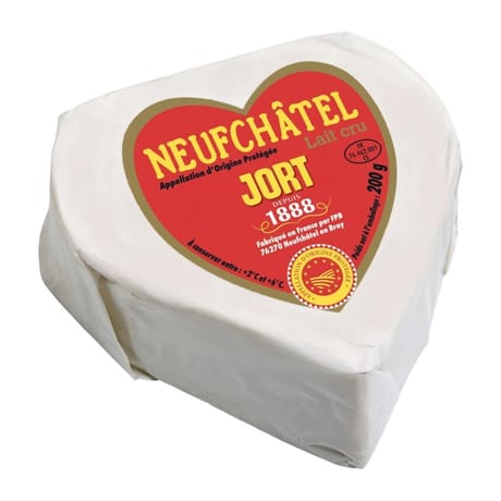 Coeur de neufchatel aop jort 200g  lait pasteurisé