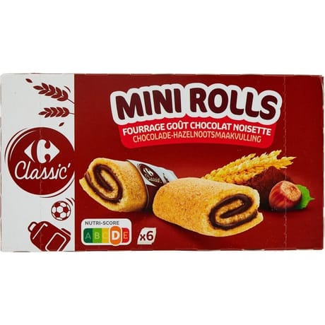 Carrefour classic' génoise fourrage chocolat noisette 150g