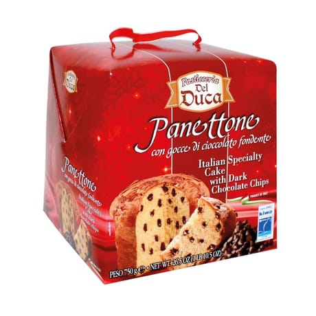 Del duca panettone avec pépites de chocolat fondante 750g