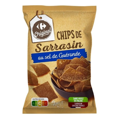 Carrefour original chips sarrasin sel de guérande 100g