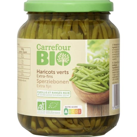 Carrefour bio haricots verts extra fins bio - 660g