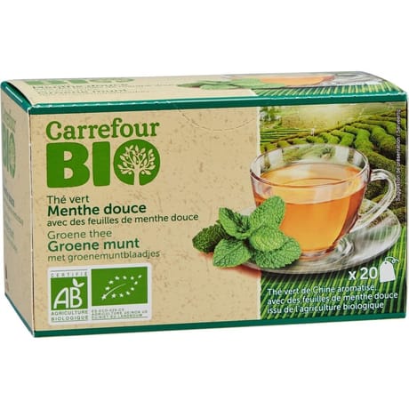 Carrefour bio thé vert menthe douce bio x20 sachets - 32g