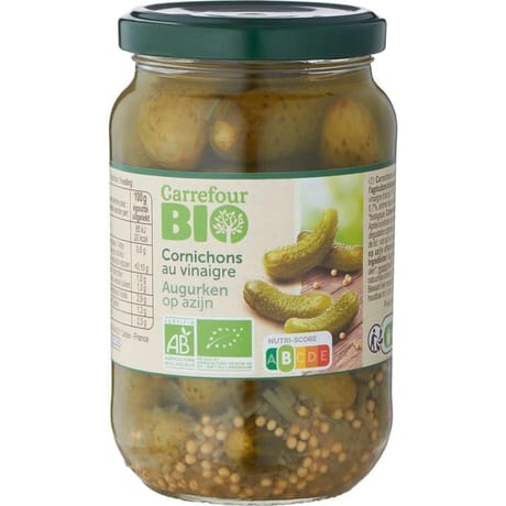 Carrefour Bio cornichons au vinaigre Bio 185g
