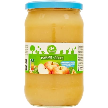 Carrefour classic' compote pomme sans sucres ajoutés - 710g