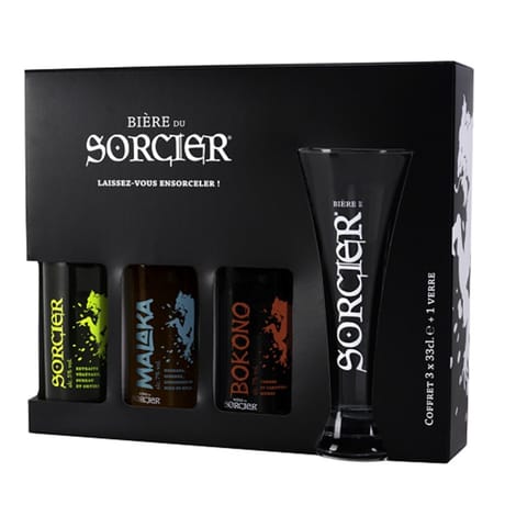 Saveurs du Colombier coffret le sorcier bière 3x33cl Vol.6.3% + 1 verre