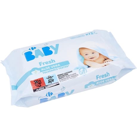 Carrefour baby lingettes bebe fresh aloe vera x 72