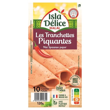 Isla Délice mortadélice piquante halal 10 tranches 120g