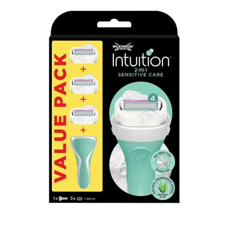 Wilkinson intuiton sensitive car rasoir + 3 lames format xxl