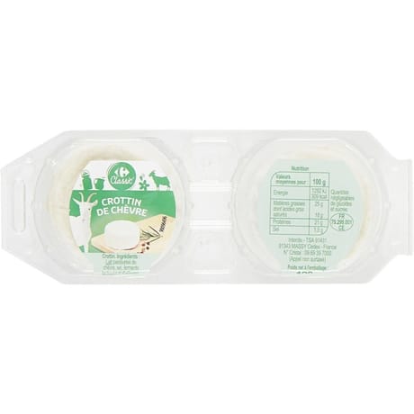 Carrefour Classic' Crottin de chèvre 2x60g