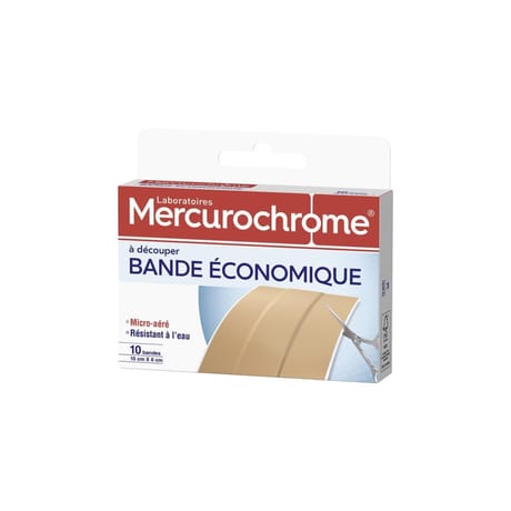 Mercurochrome bande à découper économique 10cm x 6cm 10 unités