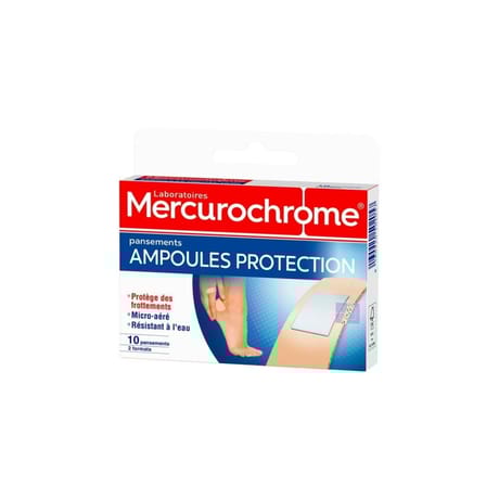 Mercurochrome pansement ampoule-protection 2 tailles x10 unités