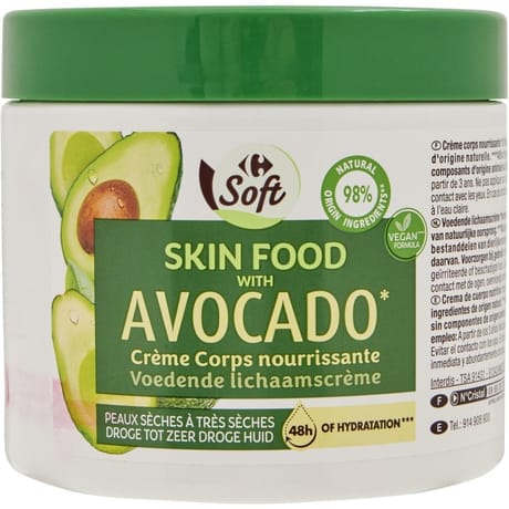 Carrefour soft crème corps nourrissante avocat 400ml