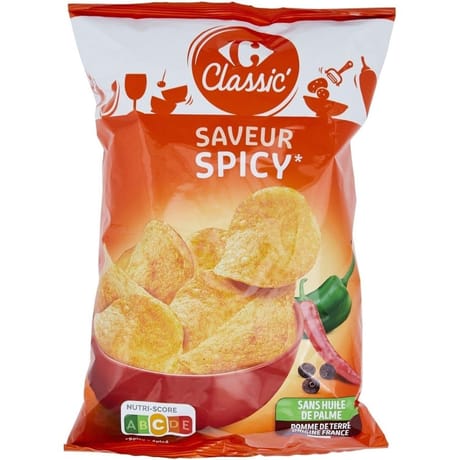 Carrefour classic' chips saveur spicy 135g