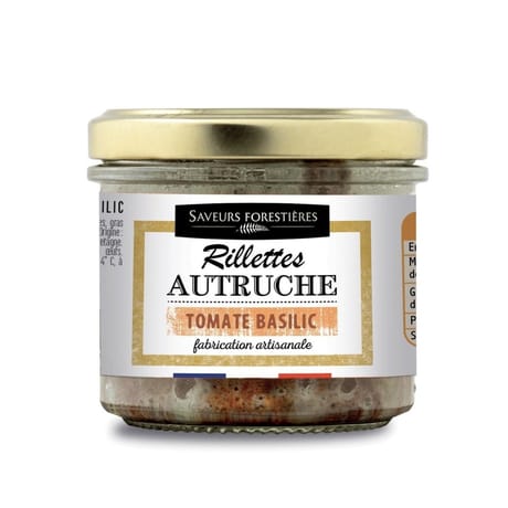 Rillettes d'autruche tomate basilic 90g Saveurs forestières