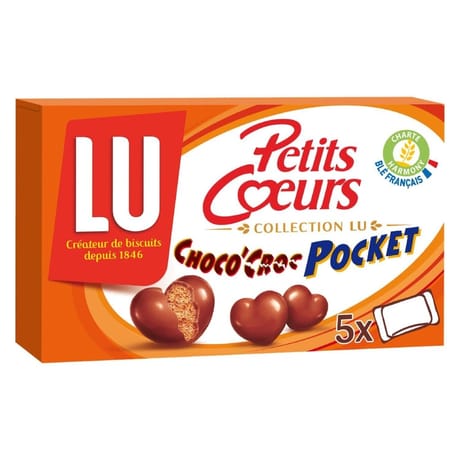 Lu petits coeurs choco croc pocket 180g