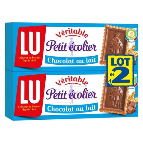 Lu petit ecolier chocolat au lait 2x150g