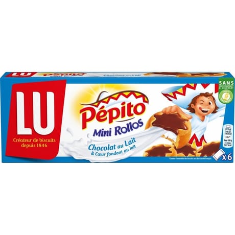 Lu pépito mini choco 6 sachets de 6 biscuits soit 225g