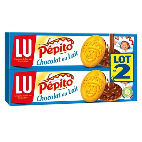 Lu pepito biscuits chocolat au lait 2x192g