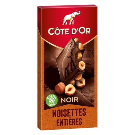 Côte d'or noir noisettes entières 180g