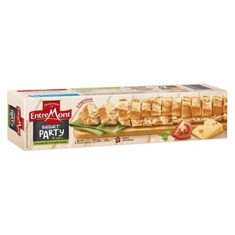 Entremont Baguet'Party emmental tomate basilic 15 parts 220g
