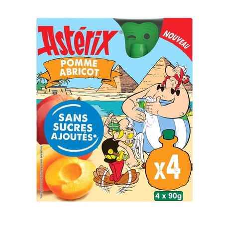 Les vergers de chateaubourg compotes astérix goudes pommes abricots sans sucres ajoutés x4 - 360g