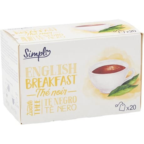 Simpl thé noir English breakfast 20 sachets de 1,7g