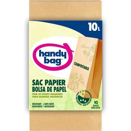 Handy bag sacs papier compostable 10l x10
