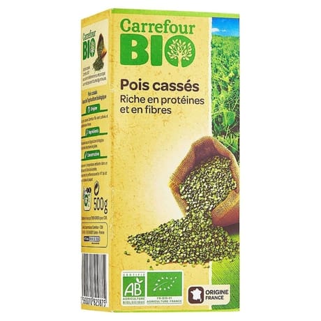 Carrefour bio pois cassés bio 500g
