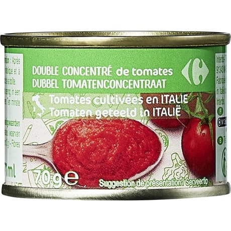 Carrefour double concentré de tomates 70g