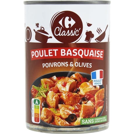 Carrefour classic' poulet basquaise 400g