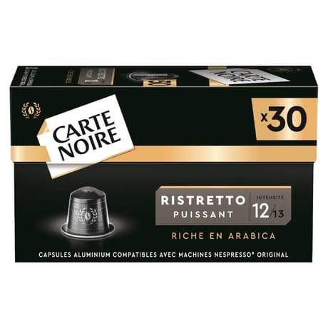 Carte noire capsules alu ristretto puissance n°12 x30 - 165g