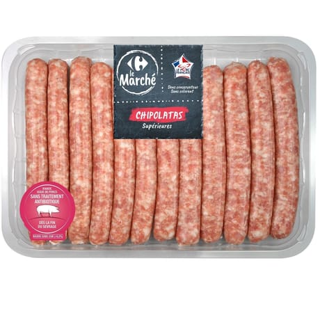 Chipolatas x12 660g Carrefour le marché