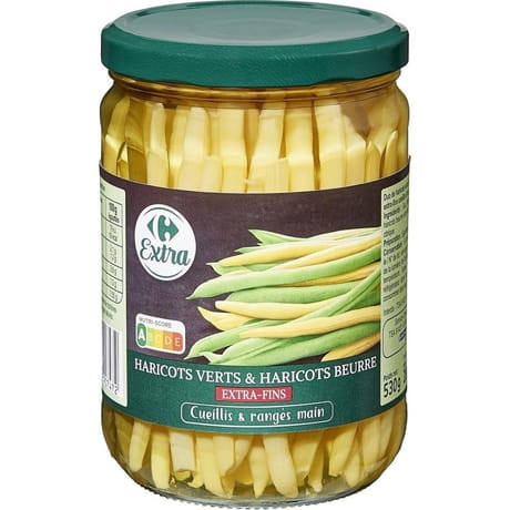 Carrefour extra haricots verts et beurre extra-fins 280g