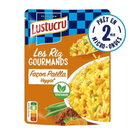 Lustucru doypack les riz gourmands façon paella veggie 220g