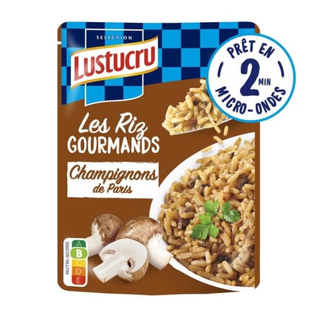 Lustucru doypack les riz gourmands champignons de paris 220g