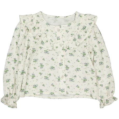 Chemise manches longues fille ECRU/VERT 14 ANS