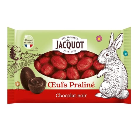Jacquot sachets oeufs praliné noir 100g