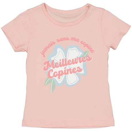 Tee shirt manches courtes fille ROSE PASTEL 6 ANS