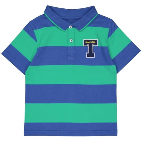 Polo manches courtes garçon VERT BLEU 14 ANS