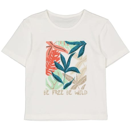 Tee shirt manches courtes fille ECRU 6 ANS