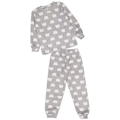 Pyjama long manches longues baby fleece fille GRIS CHAT 6 ANS