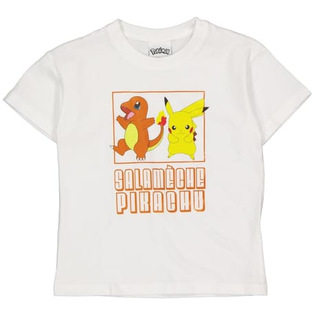 Tee shirt manches courtes licences garçon BLANC POKEMON 4 ANS